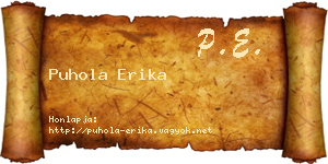 Puhola Erika névjegykártya
